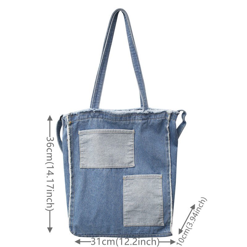 Women Denim Shoulder Bag Casual Ladies Large Travel Top-handle Bags Tote Famous Brand Crossbody Bag