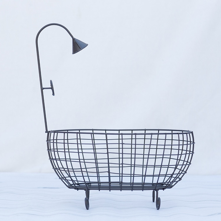 Baby Iron Basket Shower Bathtub Infant Photography Accessories Unique Shooting Props Posing Container Baby Photography Props