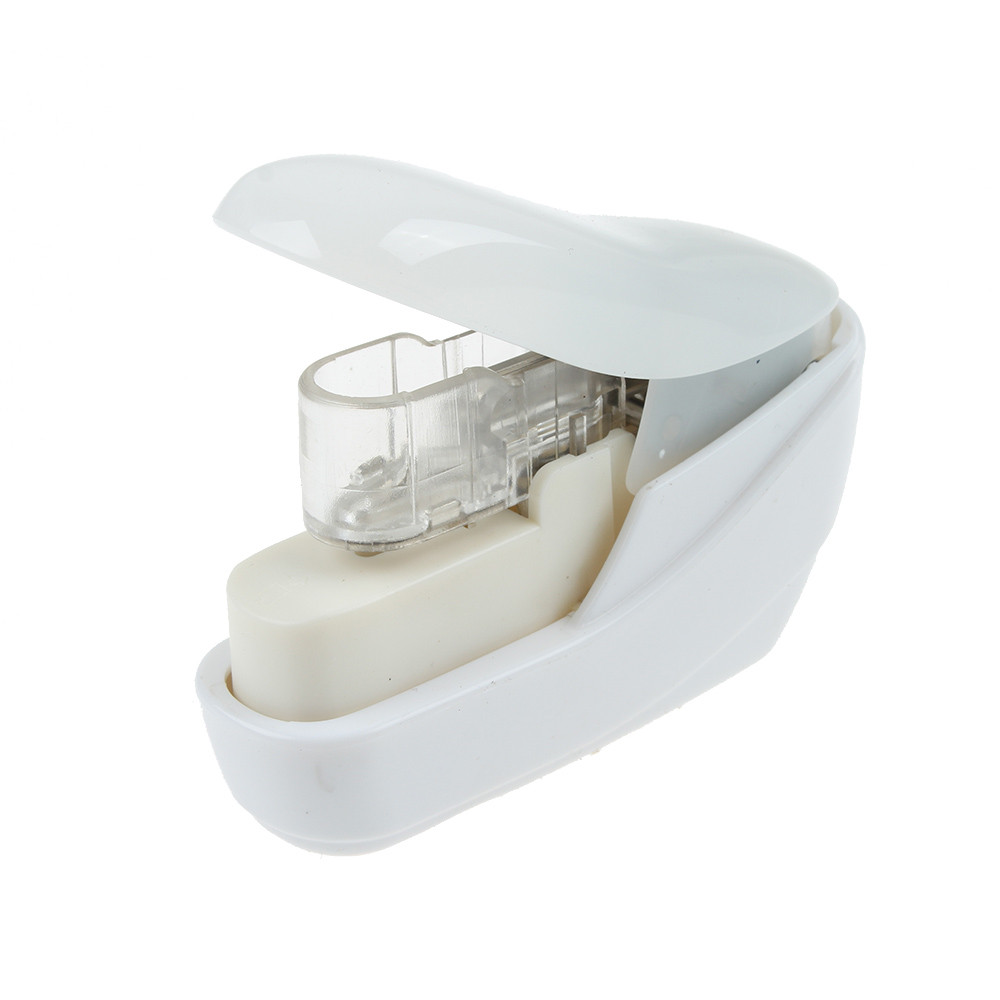 1Pcs No Nails No Staples Stapling Machine Mini Cute Book Stapleless Stapler Paper Stapling Stapler Without Staple Stapler: White