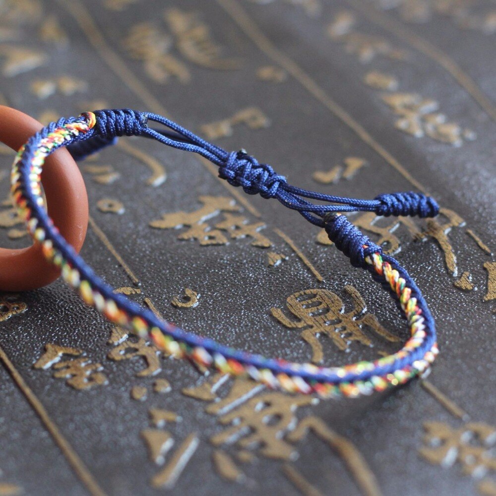 Tibetan Buddhist Handmade Knots Lucky Rope Bracelet Unisex Buddhism Jewelry Size Adjustable Dropshiping