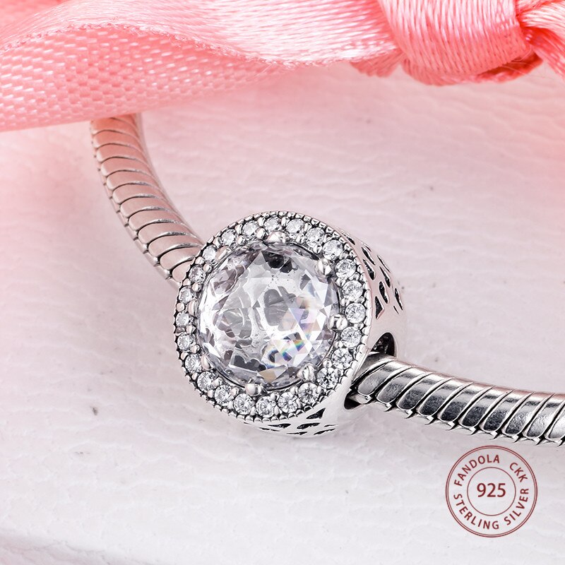 Passt berloques Charme Armband 925 Sterling Silber Radiant Herzen Klar CZ Charme Perlen für Schmuck Machen Frauen Zubehör