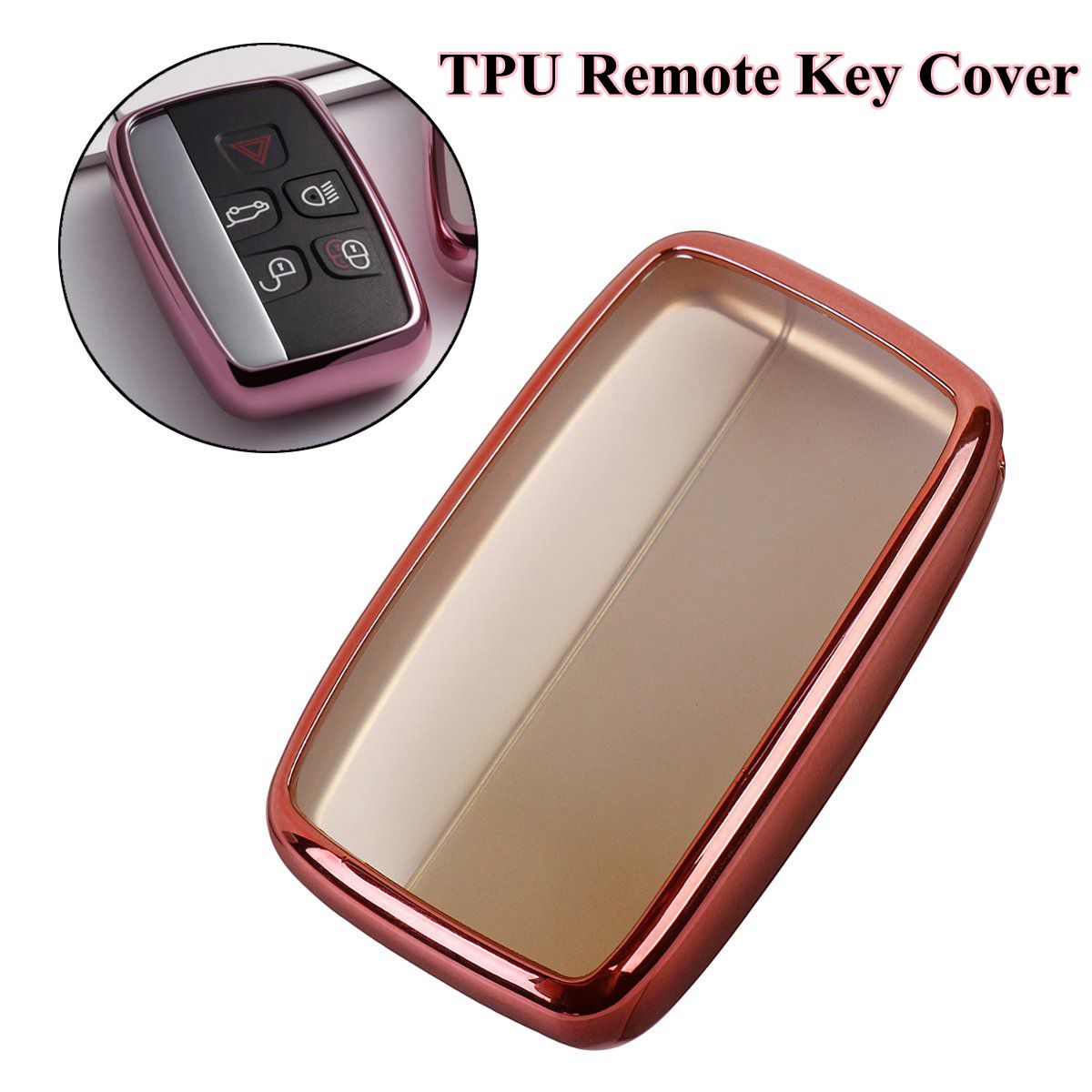 Porte-clé pour Land Rover Range Sport Freelander 2 Discovery 4 | Evoque pour voiture Jaguar TPU télécommande, porte-clé: Pink
