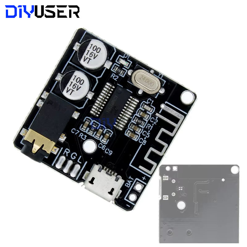 DIYUSER Bluetooth Audio Receiver Board Bluetooth 5.0 MP3 Lossless Decoder Board Draadloze stereomuziekmodule: Beige