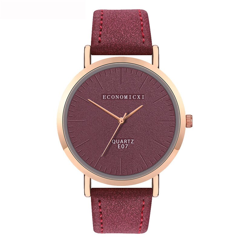 Trend Stijl Womens Horloge Lederen Geen Schaal Blank Dial Dames Meisjes Horloge In Quartz Horloges Relogio Orologi Donna Relojes Mujer * Een: Paars