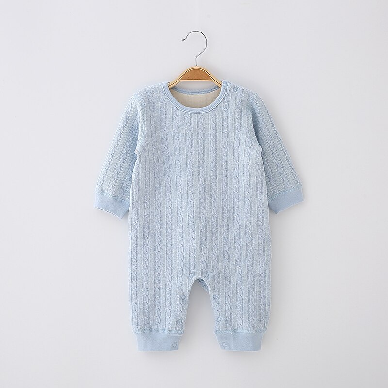 Baby rompers pyjamas kids clothes long sleeves children clothing brushed baby overalls blue children girl boys winter clothes