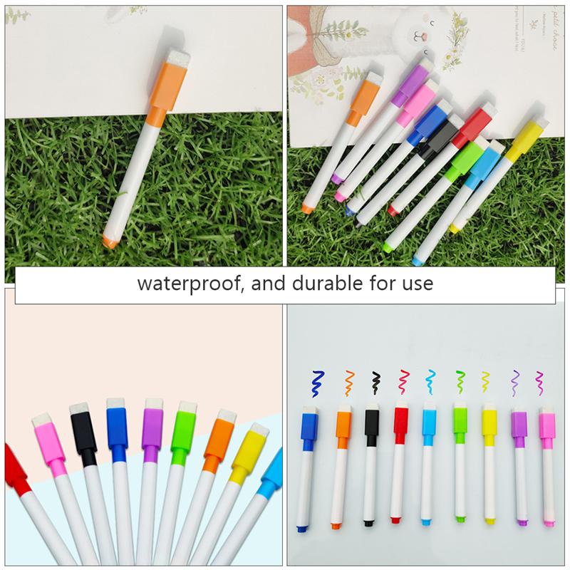 45 Stk/partij Kleurrijke Whiteboard Marker Droge Wissen White Board Marker Zonder Magneet School Office Writting Board Pen Ingebouwde Gum