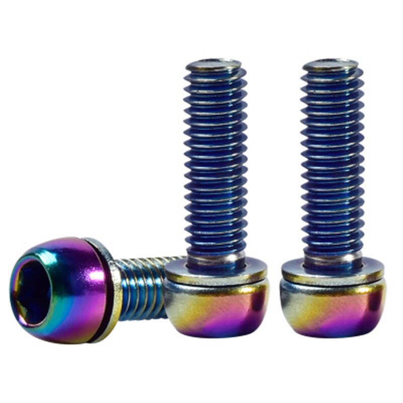 Tornillos de colores bañados en titanio M5 * 17mm para manillar de bicicleta de carretera,