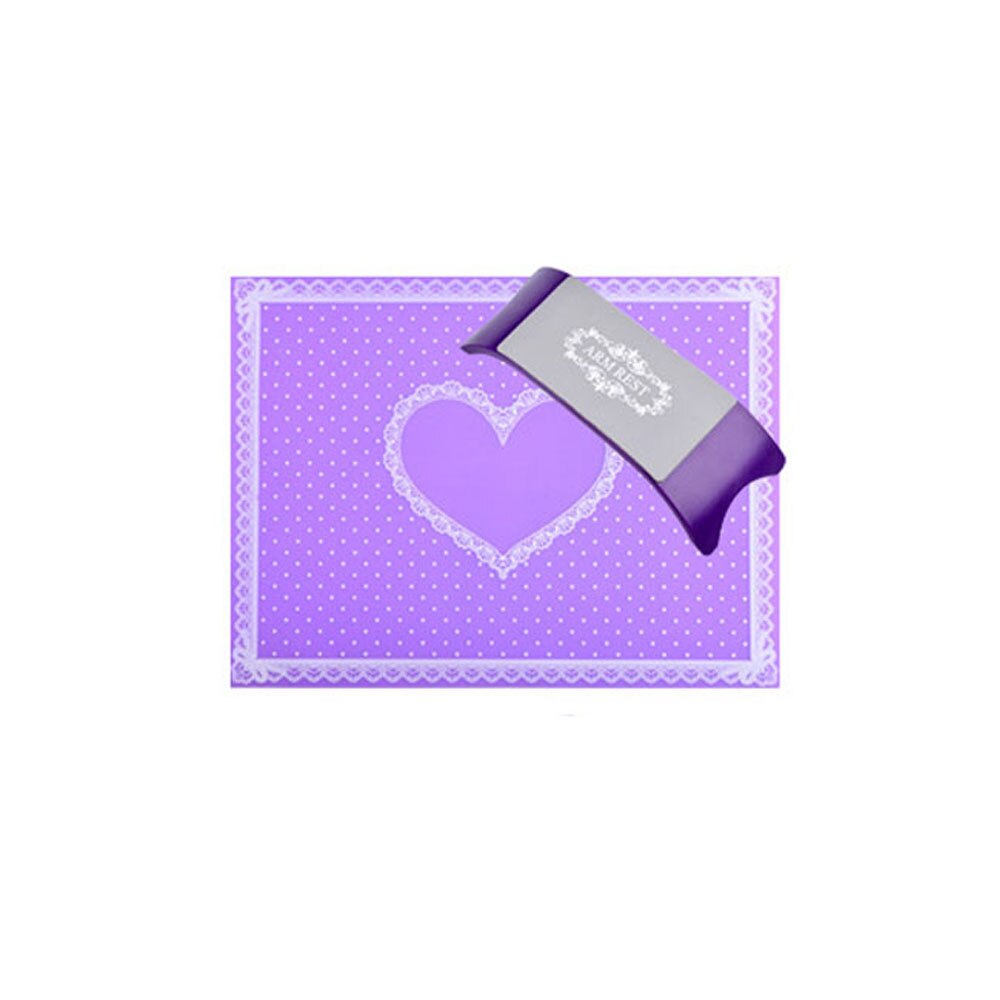 Equipment Lace Silicone Nail Mat Nail Pillow Cushion Hand Rest Cushion Nail Art Salon Manicure Nail Tool: purple set