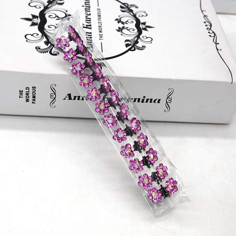 12 Stks/partij Haar Claws Meisjes Kleine Leuke Crystal Bloemen Metal Hair Clips Hoofdband Haarspelden Haar Oranment Mode Haaraccessoires: 5