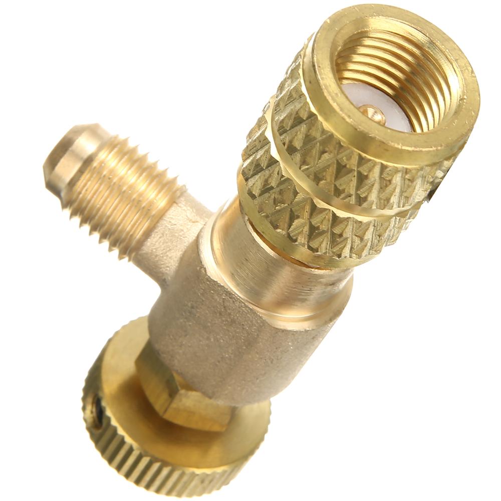 Mayitr R410A airconditioning Koelmiddel Valve Adapter 1/4 "SAE Male naar 5/16" SAE Vrouwelijke Opladen Slang Flow Control kleppen