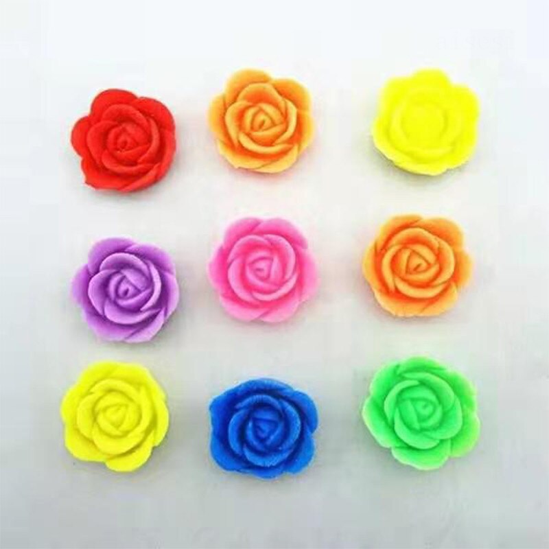 10 st mini tecknade blommor formade hydrogeler växande vattenpärlor färgglada rosor för bröllop heminredning magiska leksaker