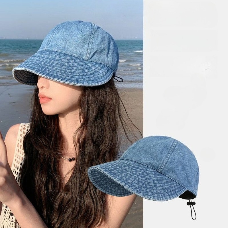 Damen Sommer Fischerhut - Breiter Rand, Faltbarer Sonnenschutz, UV-Schutz, draussen Sport Snapback Kappe