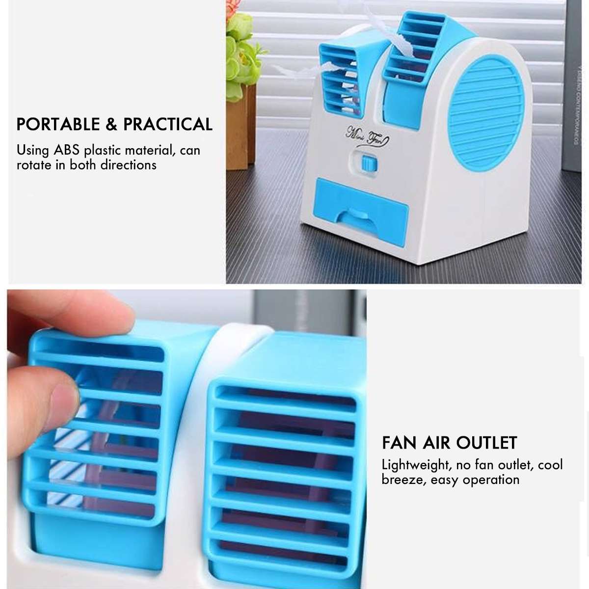 Car Air Conditioner Portable Air Conditioning Humidifier Purifier USB Cool Cooling Fan Desktop Air Personal Space Cooler Fan