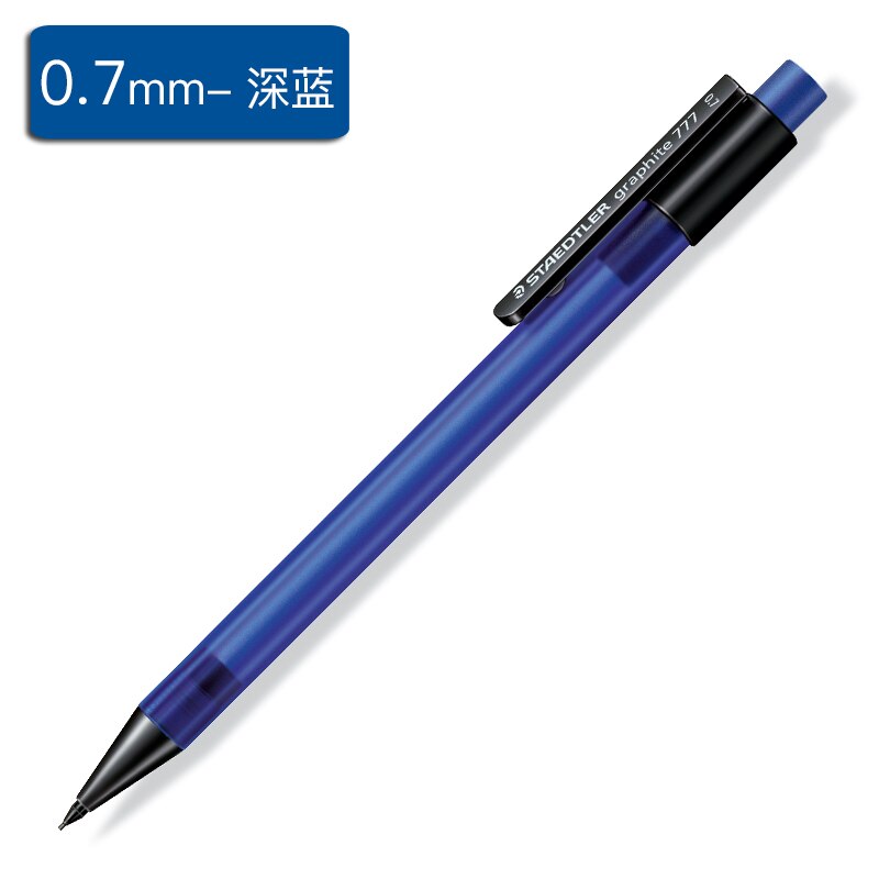 1 pc tyske staedtler 777 mekanisk blyant til begyndere genopfyldningsdiameter 0.5/0.7mm kontorstuderende skoleartikler: 1 pc blå sort 0.7mm