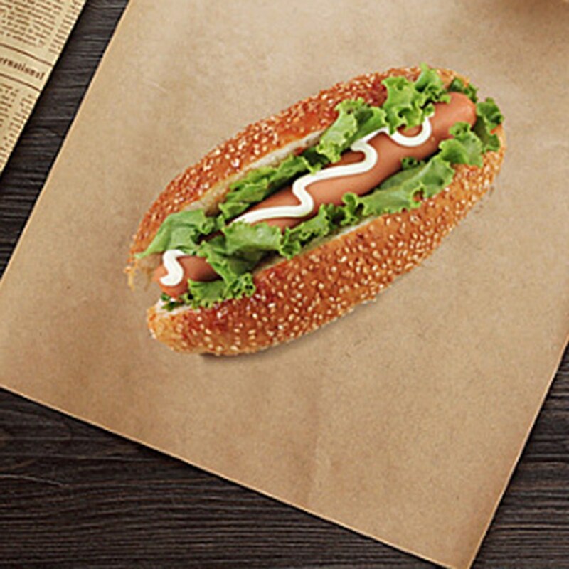 Kraft Papier Lebensmittel Klasse Fett Papier Verpackung Öl Absorbieren Wachs Papier für Kuchen Pizza Sandwich Tiefe-Gebratene schnell-Lebensmittel-