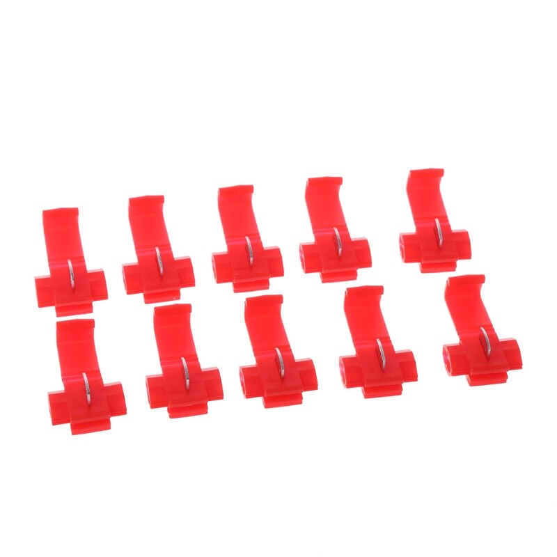 Auto 10pcs 2 Pin T Shape Wire Cable Connectors Terminals Crimp Lock Quick Splice Car Kit Tool 1XCF