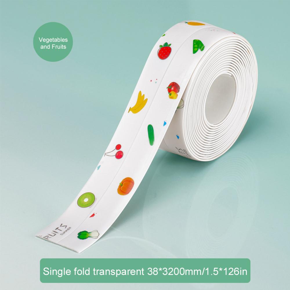 Aanrecht Waterdichte Meeldauw Sterke Zelfklevende Transparante Tape Badkamer Badkamer Kloof Strip Zwembad Water Seal 320Cm: Fruits white