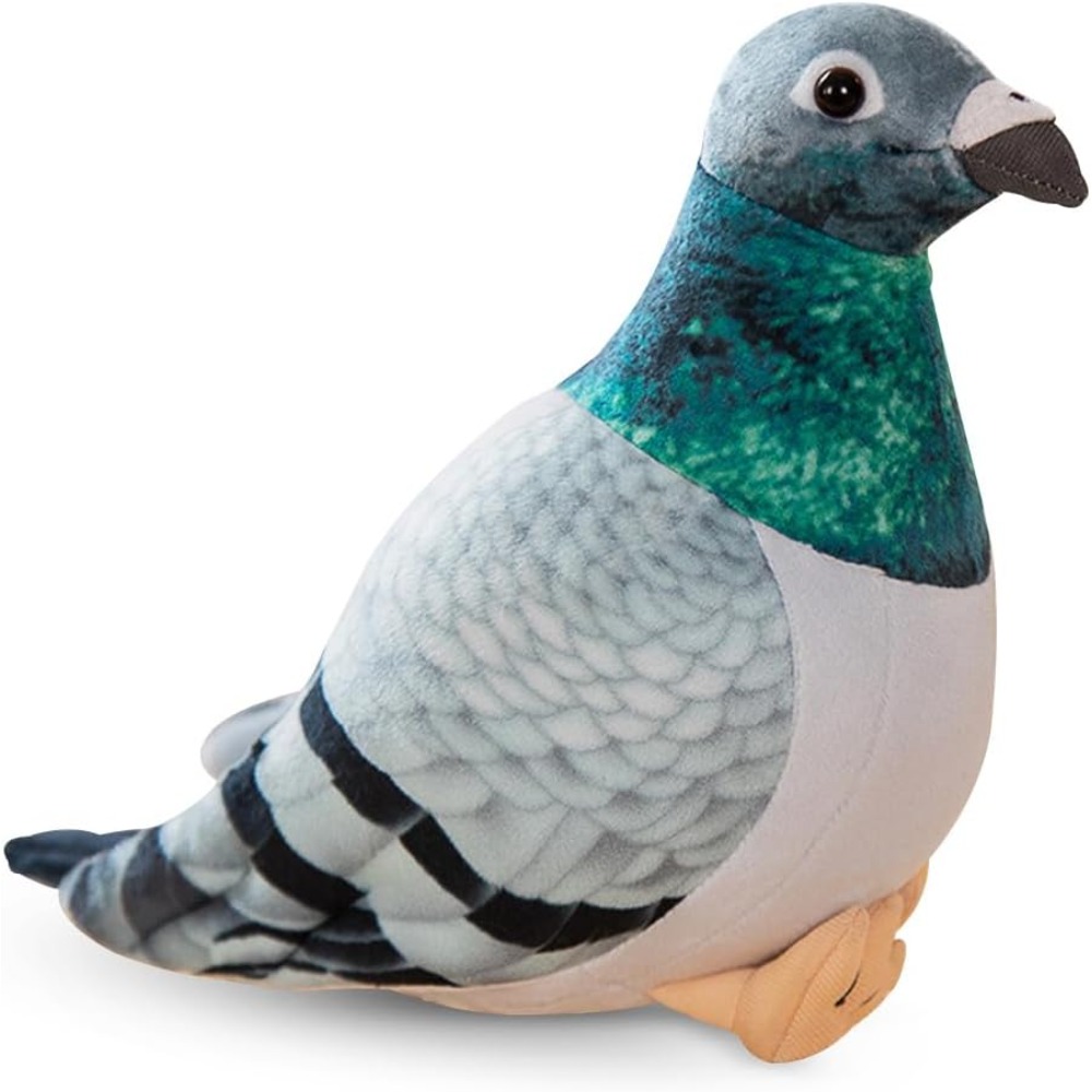 Paloma de peluche de juguete muñeco de peluche adornos de simulación suave y lindo pájaro de la paz Animal lindo como para niños: Gris claro