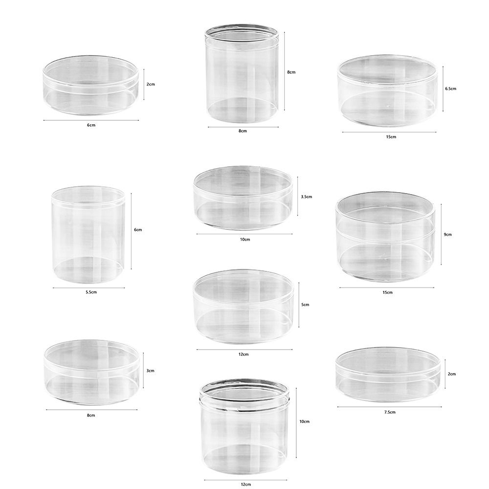 Neue Aufbewahrungsbox in mehreren Größen, rund, transparent, Kunststoffbox, staubdicht, mit Deckel, Sammelbehälter, Puppe
