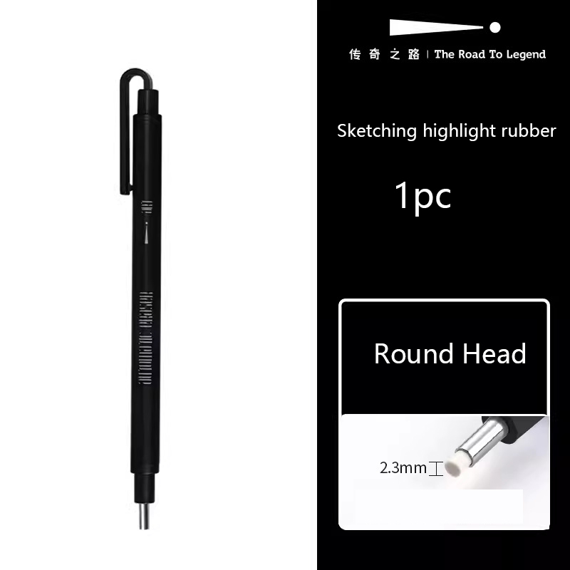 Pen Style Pencil Eraser Retractable Mechanical Eraser Square & Round Tip Stationery Art Supplies for Drawing Artist Kids Writing: Yellow