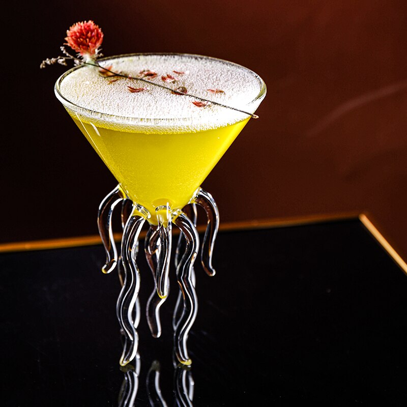 Manet martini glas havstema bläckfisk bar mixolog tiki cocktail bägare speciella drycker vin kopp champagne coupe