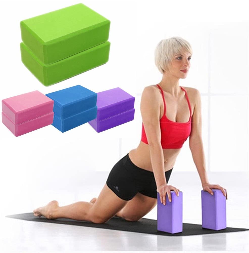 2 stk/lotyoga blokke 9 x 6 x 3 tommer yoga klodser med høj densitet for at forbedre styrke, fleksibilitet og balance, skridsikker overflade