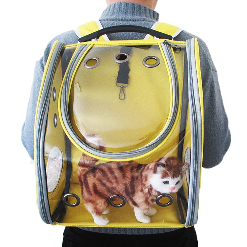 Firkantet gennemsigtig lille rygsæk pladskapsel astronaut transport kattetaske til kæledyrsprodukter til hundehvalpeholder