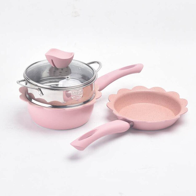 Baby food wok milk wok wheat rice stone non-stick wok children's wok cooking instant noodles family multi-functional small p