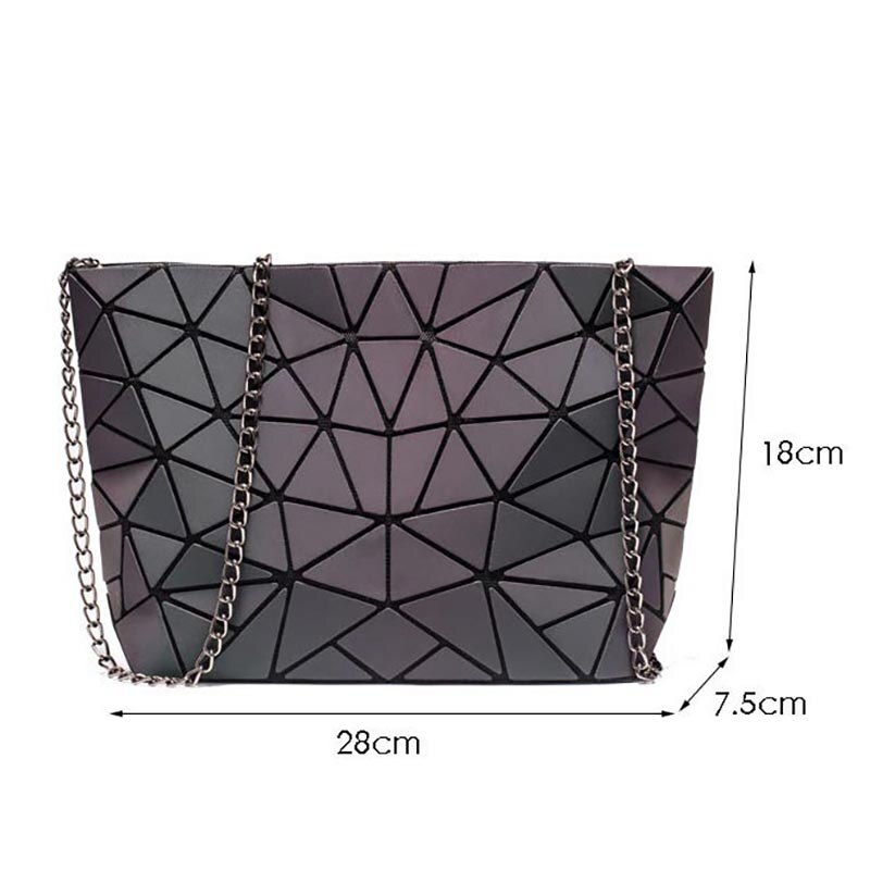Messenger Tas Vrouwen Keten Zak Lichtgevende Geometrische Sling Bag Sac Femme Schouderband Vrouwelijke Bolsas Feminina