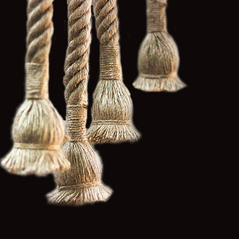Lâmpada de teto pendurada de 1m e27, retrô, vintage, rústica, corda de cânhamo, luzes para teto, decoração doméstica, kyy1124