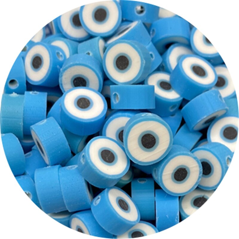 30 teile/los 10mm Tonne Perlen Runde bilden Auge Tonne Abstandshalter Perlen Polymer Ton Perlen Für Schmuck, sterben DIY Handgemachten zubehör: hell Blau