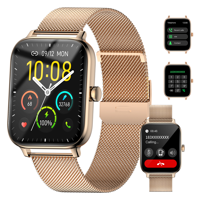 1.83 Cal sprytny zegarek robić fitnessu sportowy z ekranem dotykowym dla mężczyzn kobiet Bluetooth połączenie monitorowanie zdrowia AI głos asystent Smartwatch: zielony