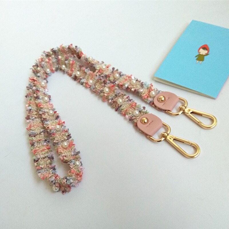 Perle armure ceinture sacs accessoires pour femmes rose réglable épaule cintre sac à main sangles décoratif poignée ornement