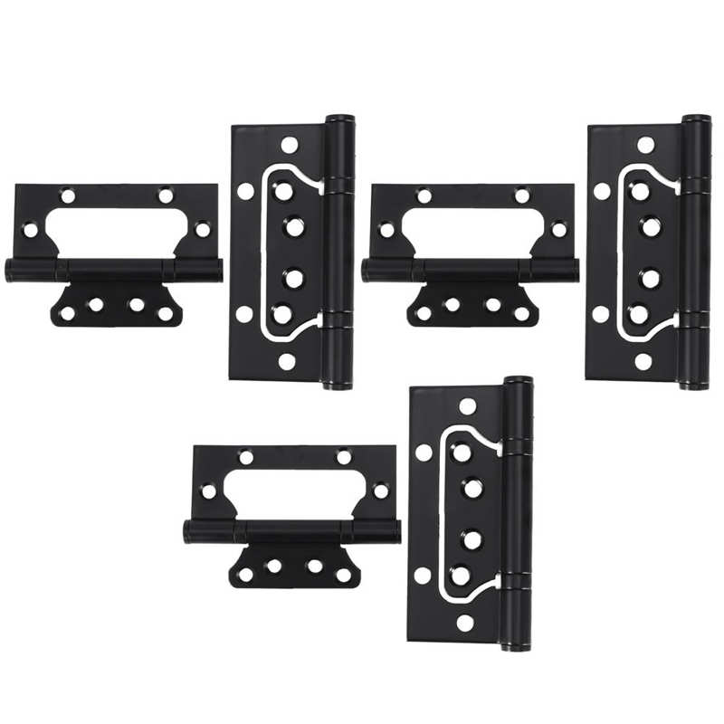 Door Hinges 3Set Door Hinge Zinc Alloy Flat Open Mute Bearing Hinges Window Furniture Hardware Fitting Black Hinges