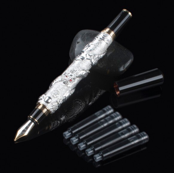 LONG Fountain Pen NIB JINHAO GRAY DRAGON PLAY PEARL: E
