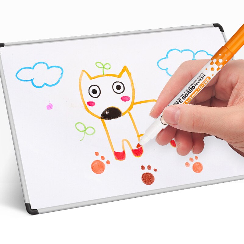 8 Stks/partij Magnetische Whiteboard Water Kleur Pen White Board Droge Gum Marker Pen Met Gum Magnetische Klaslokaal Levert