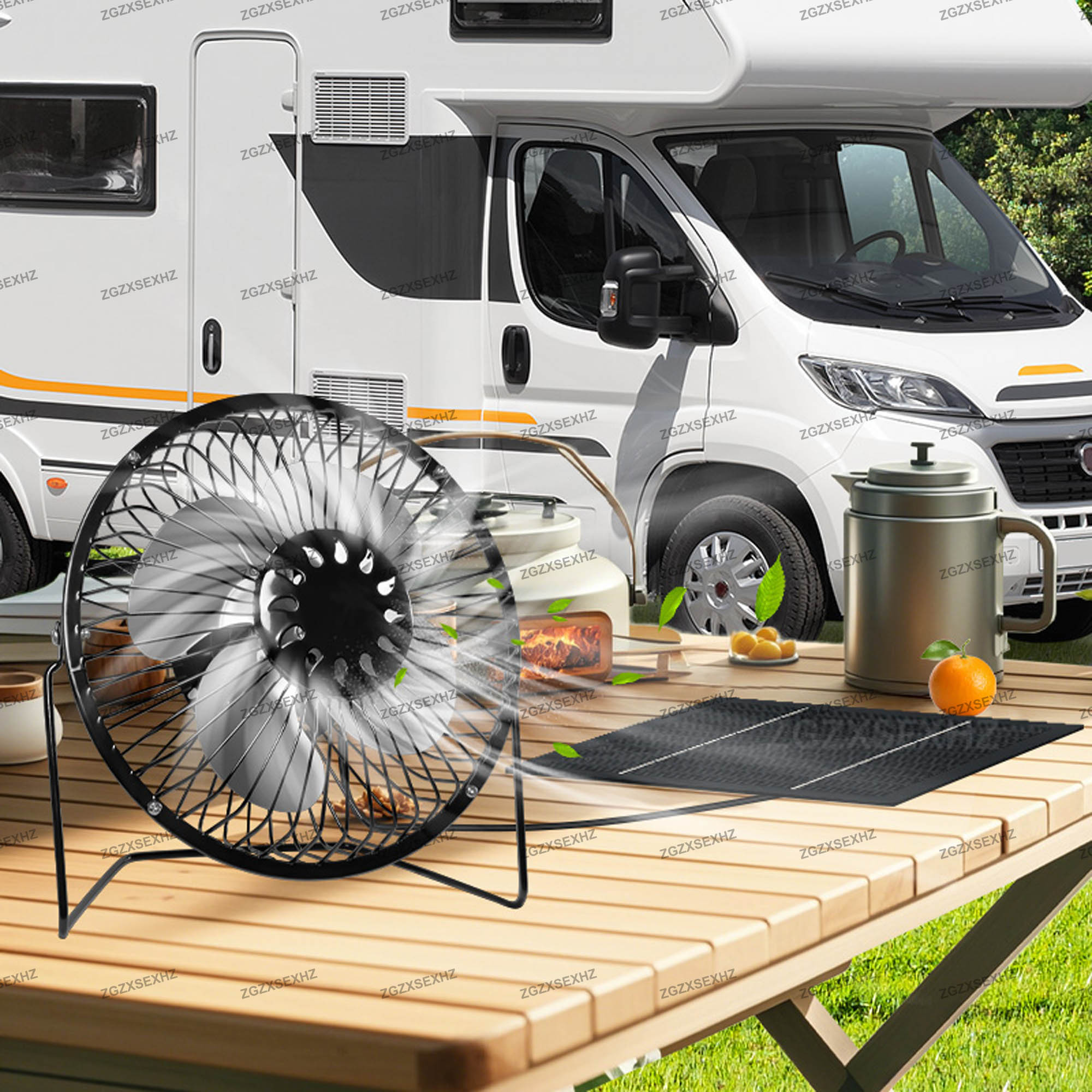 10w panele słoneczne, przenośny mini wentylator usb z ładowarką, obrotowy, cichy, silny wiatr, do użytku na zewnątrz, na kempingu, na biurku, na stole, do komputera