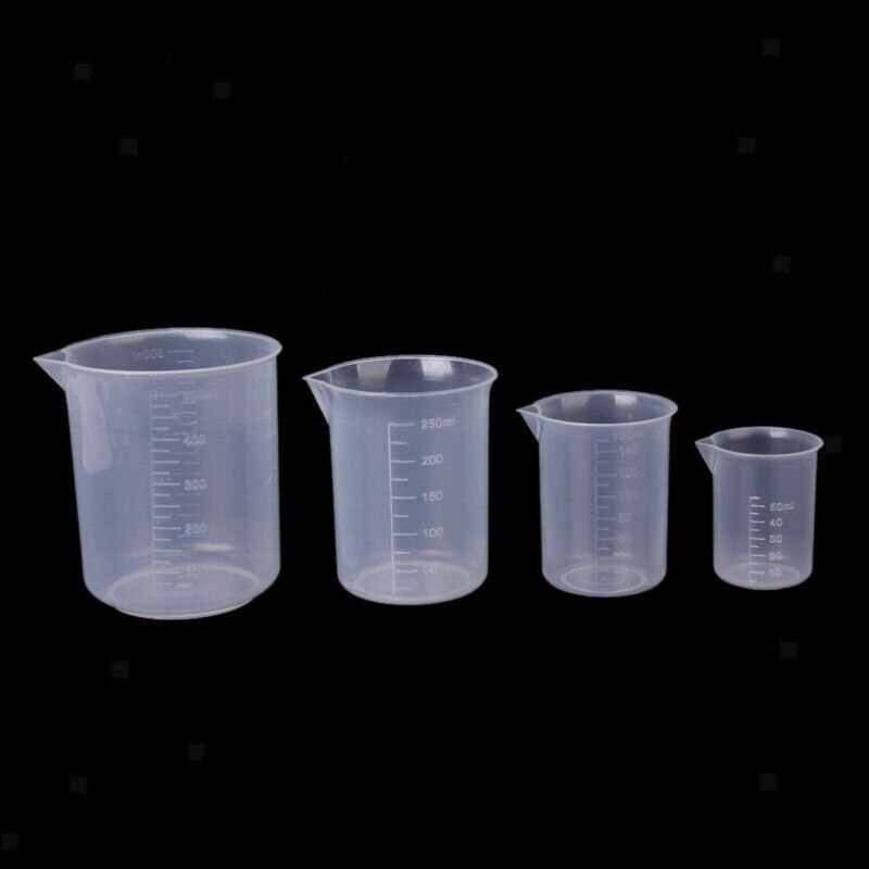 Vaso medidor/taza/contenedor graduado de plástico pequeño de 50/100/150/250/500ml: 50 150 250 500ml set