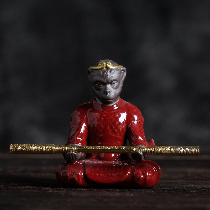 Kreative Affen Tonne Tee Ornamente Mahatma Rückkehr Auto Dekoration Tee-einstellen Tee Zeremonie mit Null Tonne Tee Haustier Mini Tee einstellen: Affe D