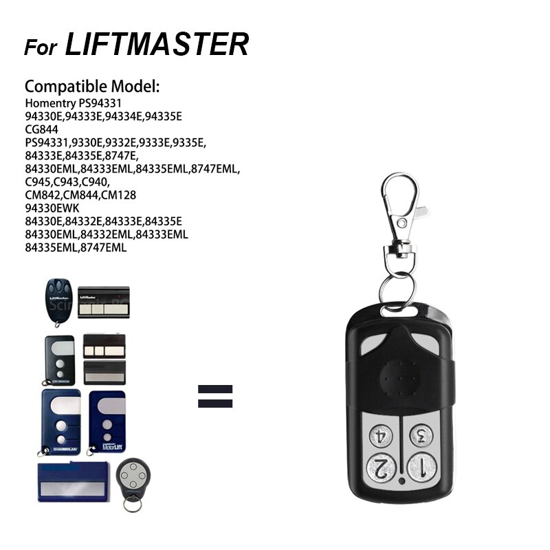 Liftmaster fjernbetjening liftmaster 94335e fjernbetjening 1 a 5639-7 garagedørs fjernbetjening rullende kode 433.92 mhz