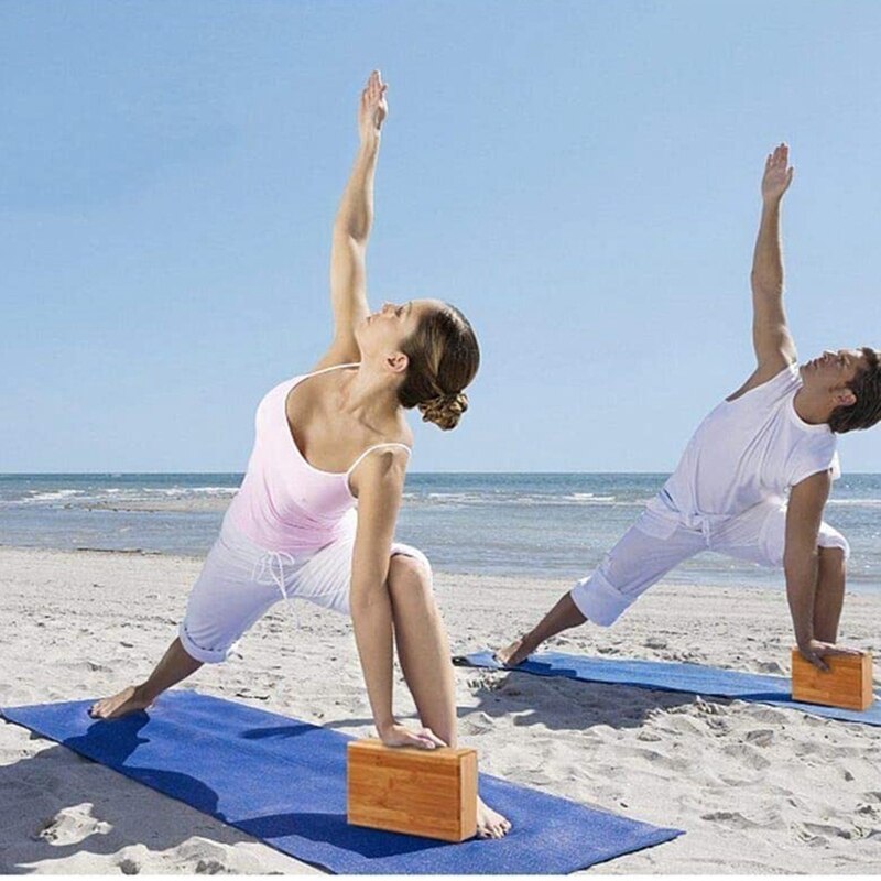 2 bambus-yogablöcke, bambus-handstandblöcke, ziegelsteine zur vertiefung der posen, verbesserung von kraft, gleichgewicht und flexibilität