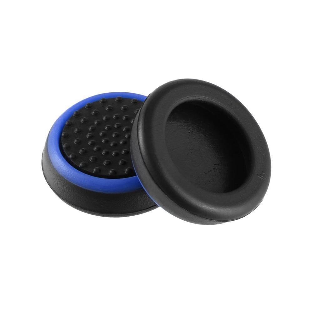 4 Stuks Siliconen Analoge Thumb Stick Grips Cover Voor Xbox 360 Een Playstation 4 PS4 Pro Slim PS3 Gamepad Cap joystick Cap Cover: black-blue