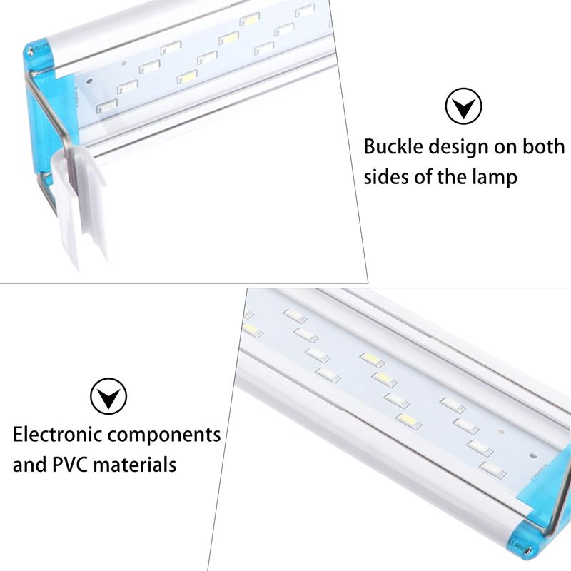 1pc Aquarium Lighting Fish Tank LED Light Color Change Landscaping Light Clamp Style Aquarium Light (EU Plug)