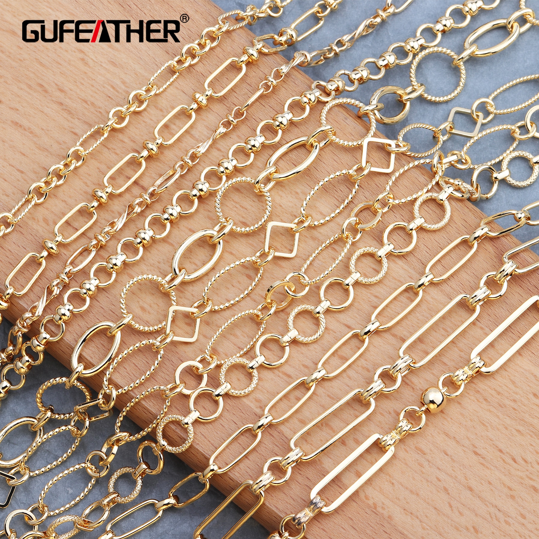 GUFEATHER C54,jewelry accessories,18k gold plated chain,0.3 microns,jewelry making,jewelry findings,earrings necklace,1m/lot