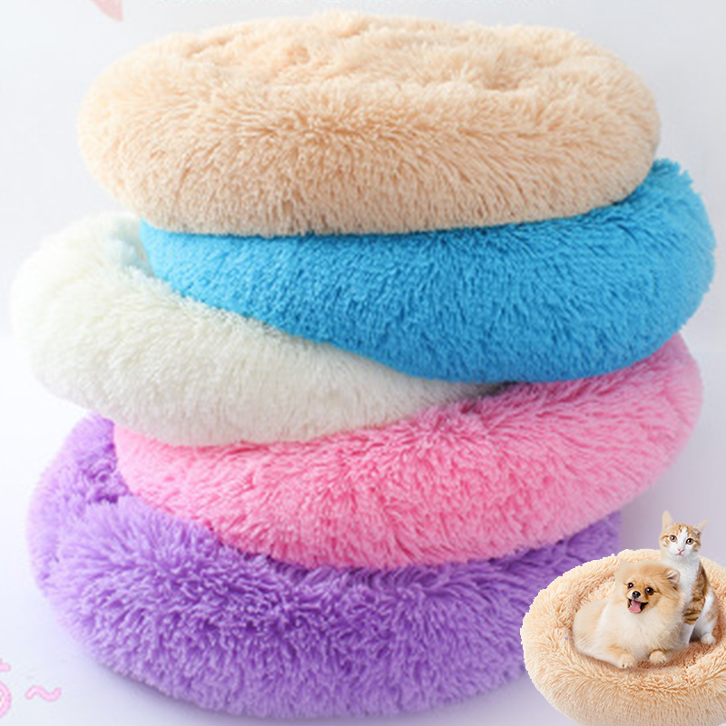 Pluche Huisdieren Ronde Hond Bed Matten Puppy Small Medium Honden Warm Chaise Longue Slapen Mand Hond Kat Ademend Kussen bedden