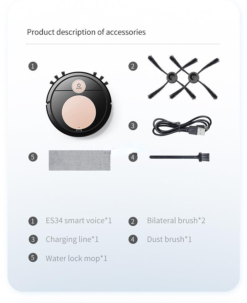 Robot Vacuum Cleaner Home Intelligent Sweeping Robot Voice Remote Control APP Automatically Touch 3-In-1 Smart Home Vacuum Clean