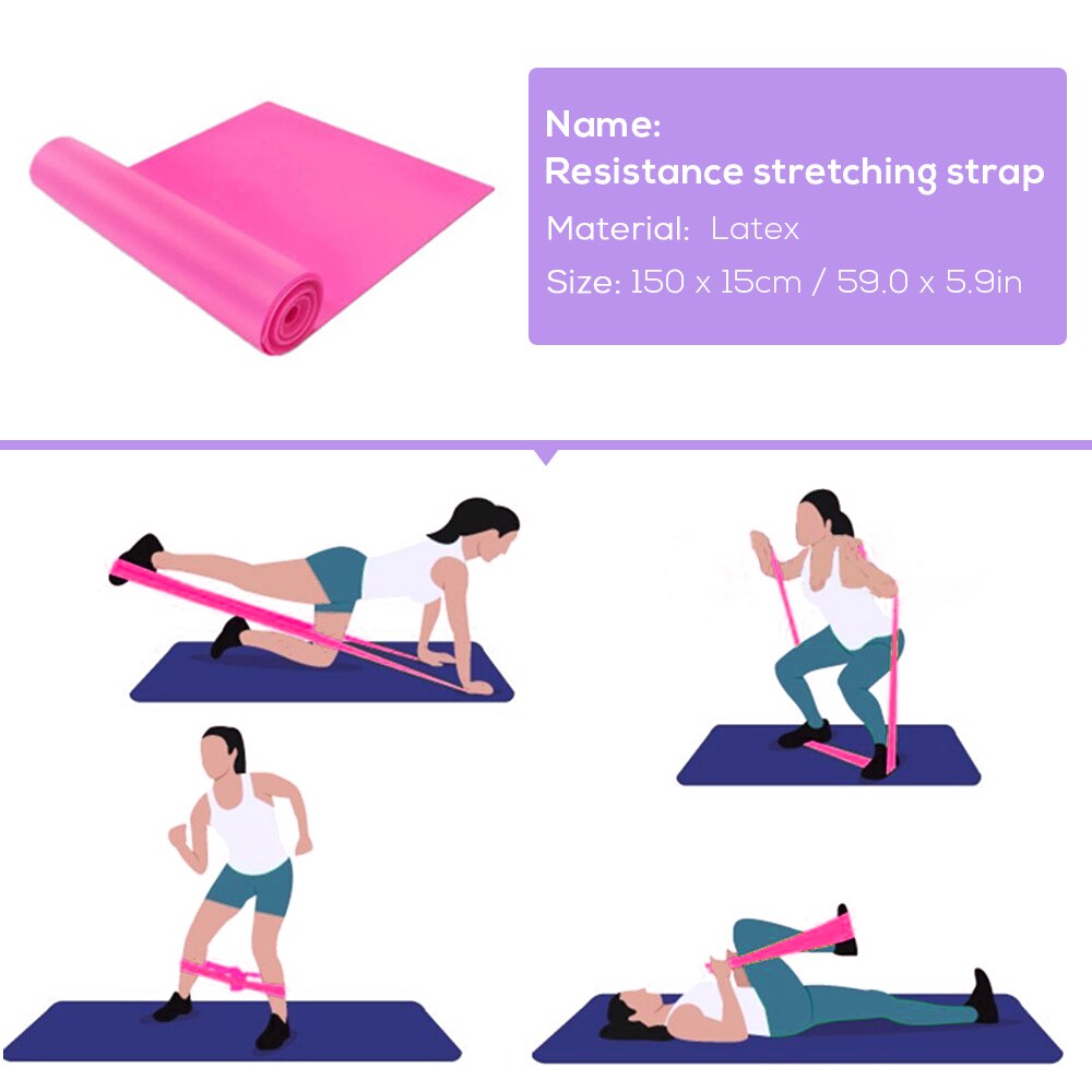 4 st yogautrustningsset yogablock stretching rem motståndsband pilates yoga träningsband crossfit gymutrustning