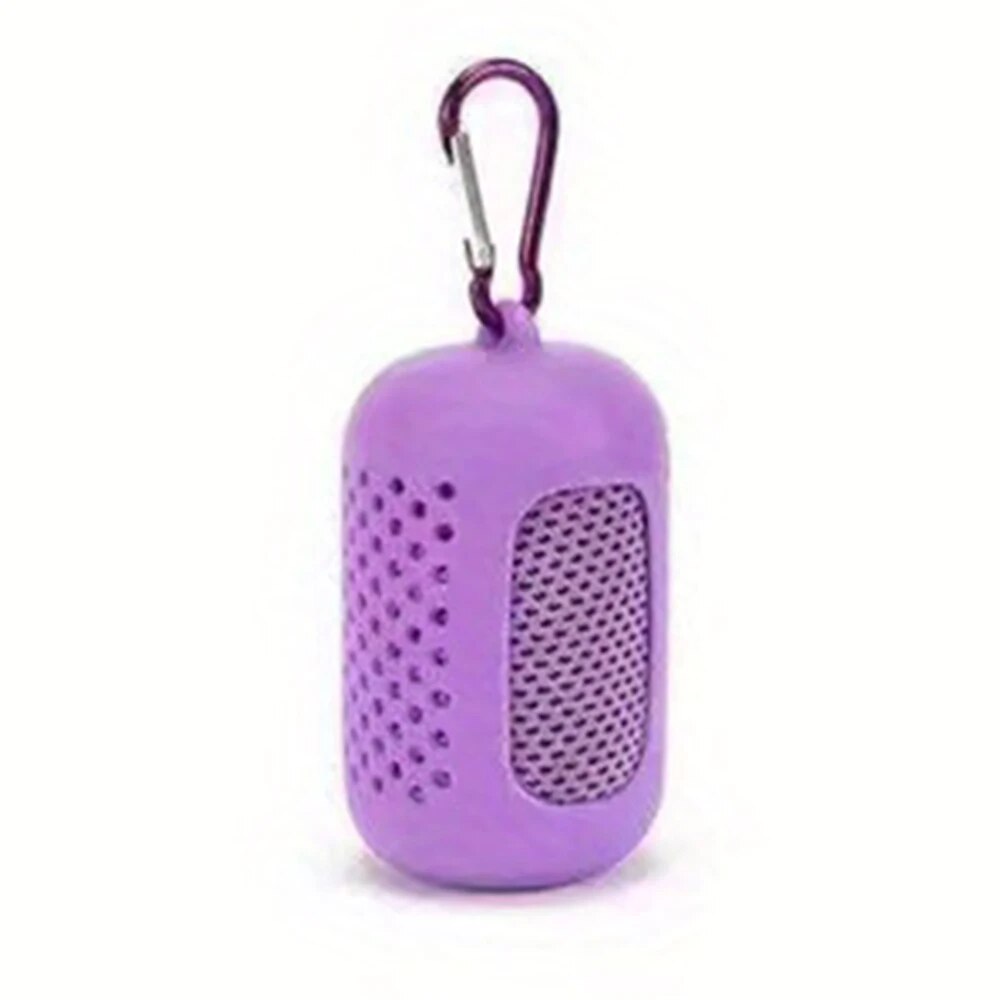 Sporthanddoek met mini siliconengel, draagbare koude handdoek van polyestervezel voor fitness, sport, gym, hardlopen, buiten, sneldrogende, koele handdoek.