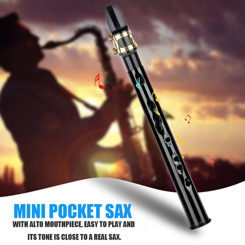 Portable Mini Saxophone Alto Mouthpiece Pocket Instrument Musical Little Sax