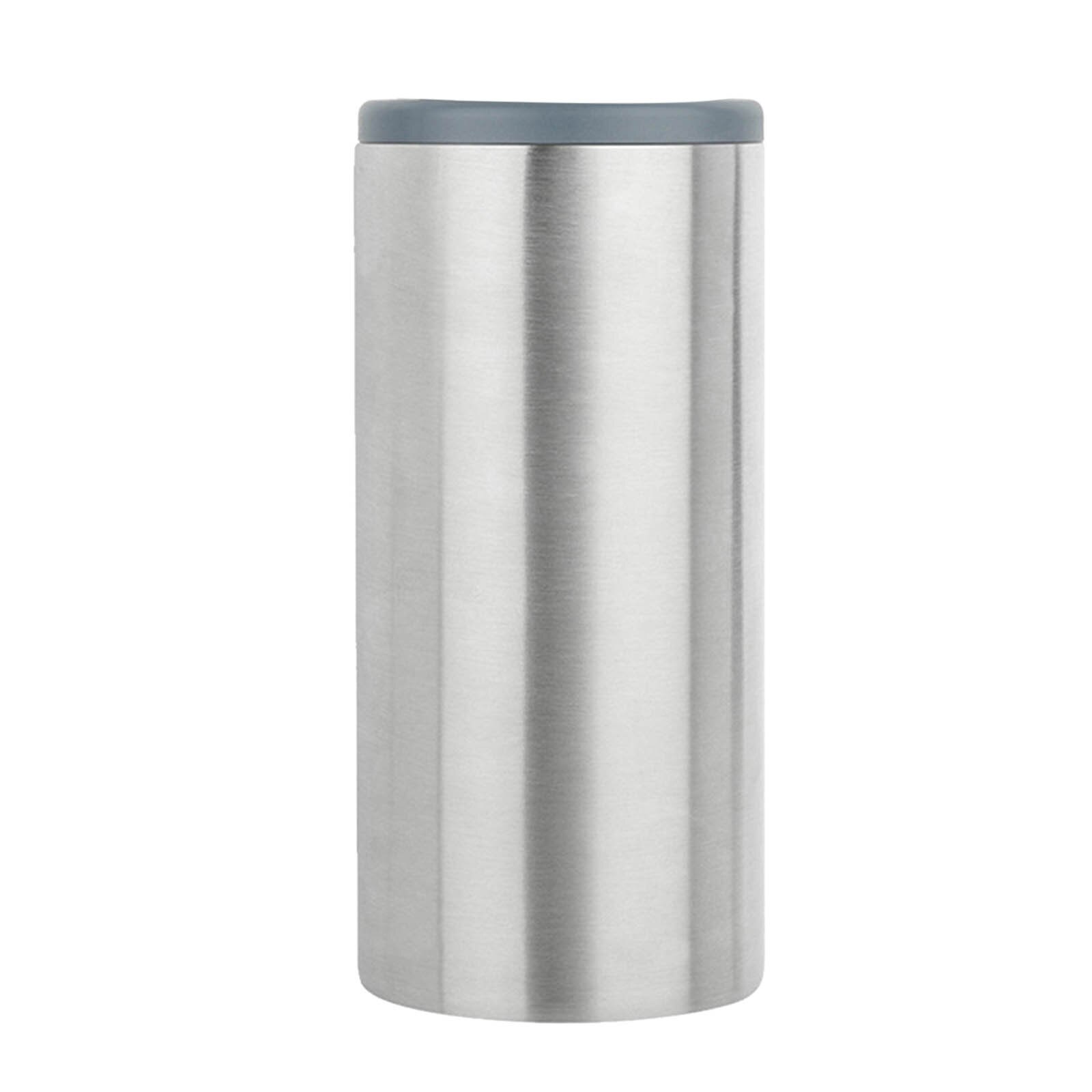 12oz Insulated Slim Can Stainless Steel Can Cooler for Slim Beer Insulated Can Cooler for Regular Cans,Tall Skinny Cans, Bottles: Gray 